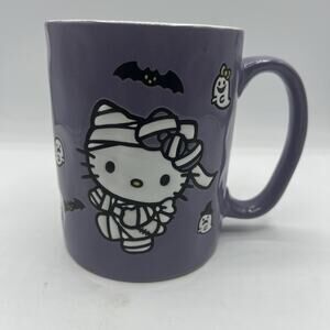 HELLO KITTY Halloween Purple Mummy Bats Ghost Double Sided Mug 17 oz.